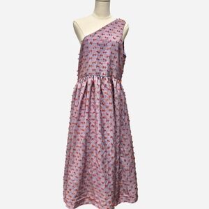 J. Crew Purple Taffeda Dress With Fun Orange Eyelash Fringe